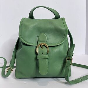 Coach Vintage Pear Green Leather Mini Bantam Backpack Brass Hardware USA